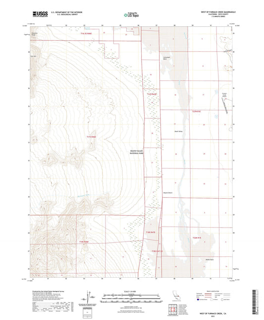 West of Furnace Creek California US Topo Map Image