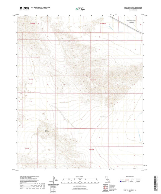 West of Glasgow California US Topo Map Image