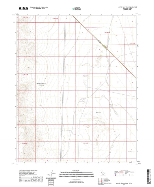 West of Juniper Mine California US Topo Map Image