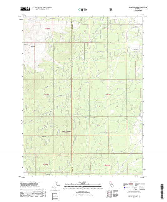 West of Kephart California US Topo Map Image