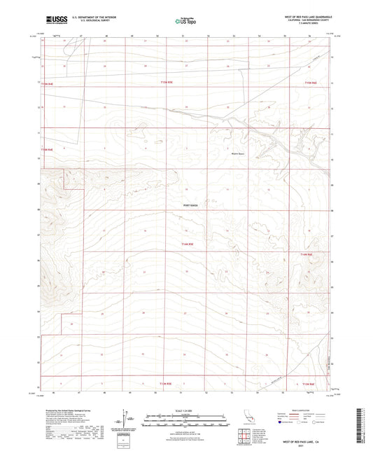 West of Red Pass Lake California US Topo Map Image