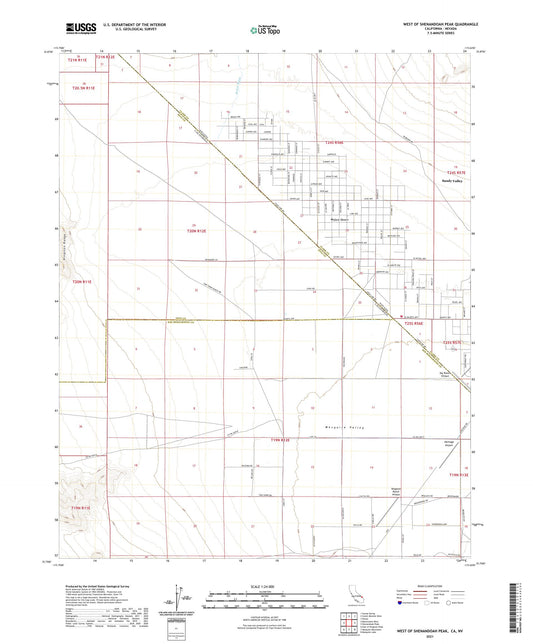 West of Shenandoah Peak California US Topo Map Image