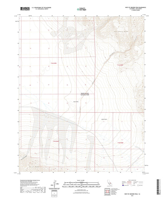 West of Ubehebe Peak California US Topo Map Image