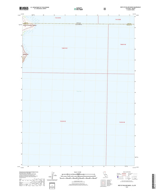 West of Willow Ranch California US Topo Map Image