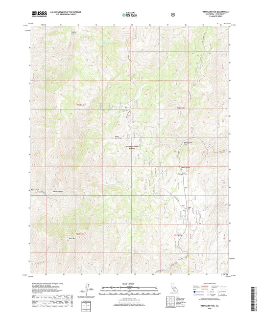 Westgard Pass California US Topo Map Image