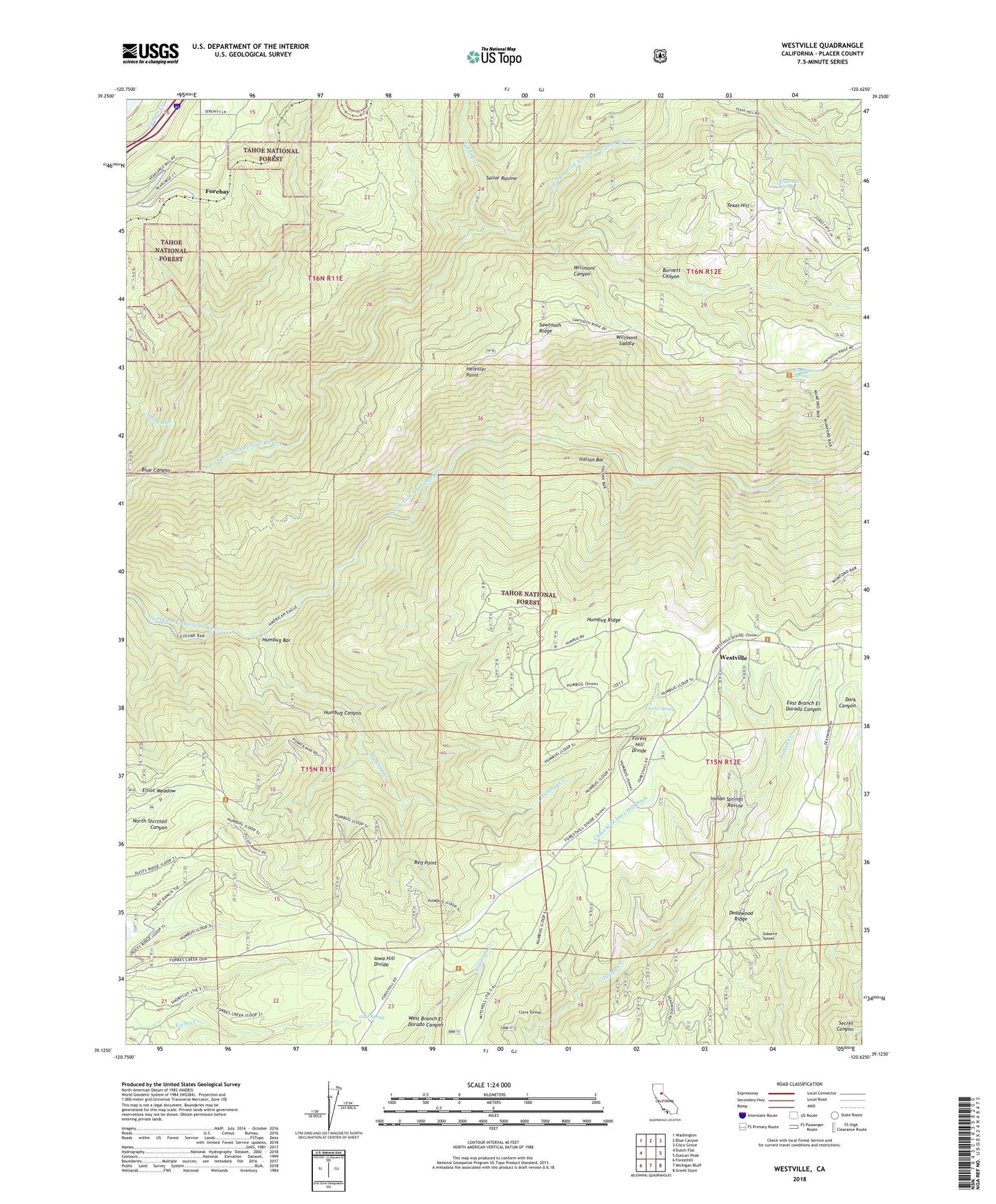 Westville California US Topo Map Image