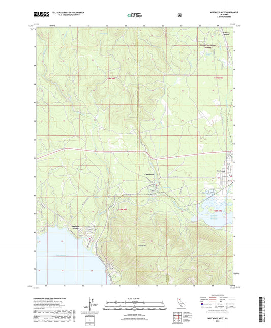 Westwood West California US Topo Map Image