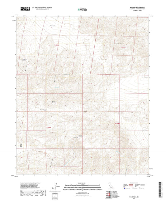 Whale Peak California US Topo Map Image