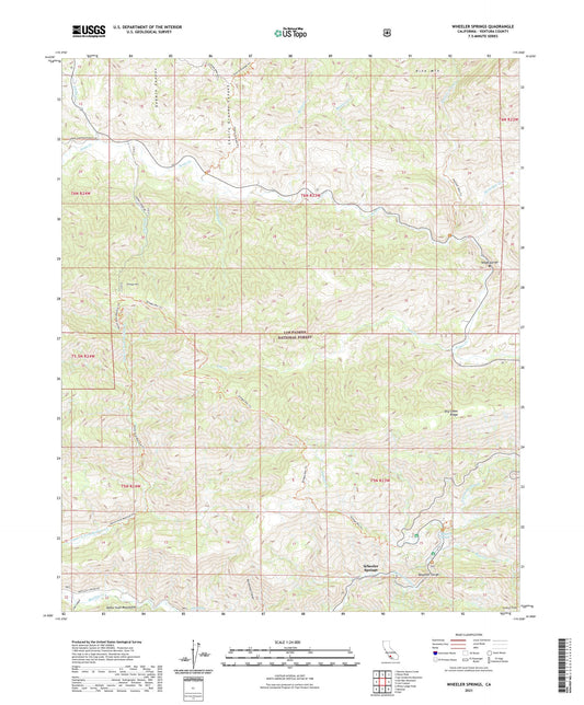 Wheeler Springs California US Topo Map Image