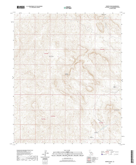 Whipple Wash California US Topo Map Image