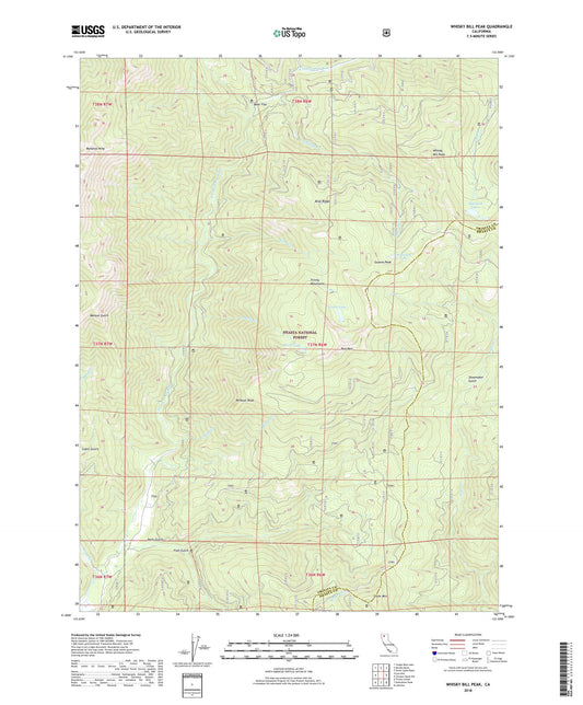Whisky Bill Peak California US Topo Map Image