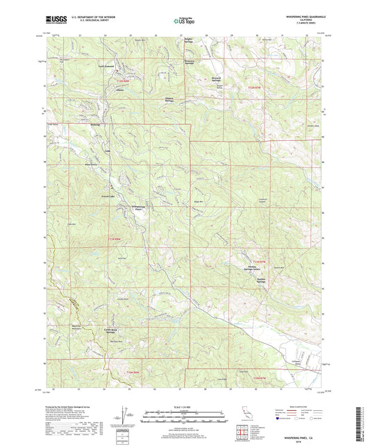 Whispering Pines California US Topo Map Image