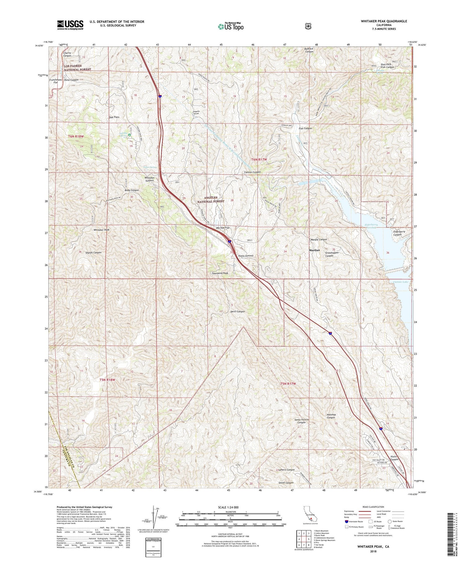 Whitaker Peak California US Topo Map Image