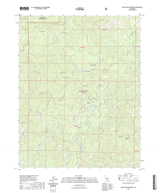 White Chief Mountain California US Topo Map Image