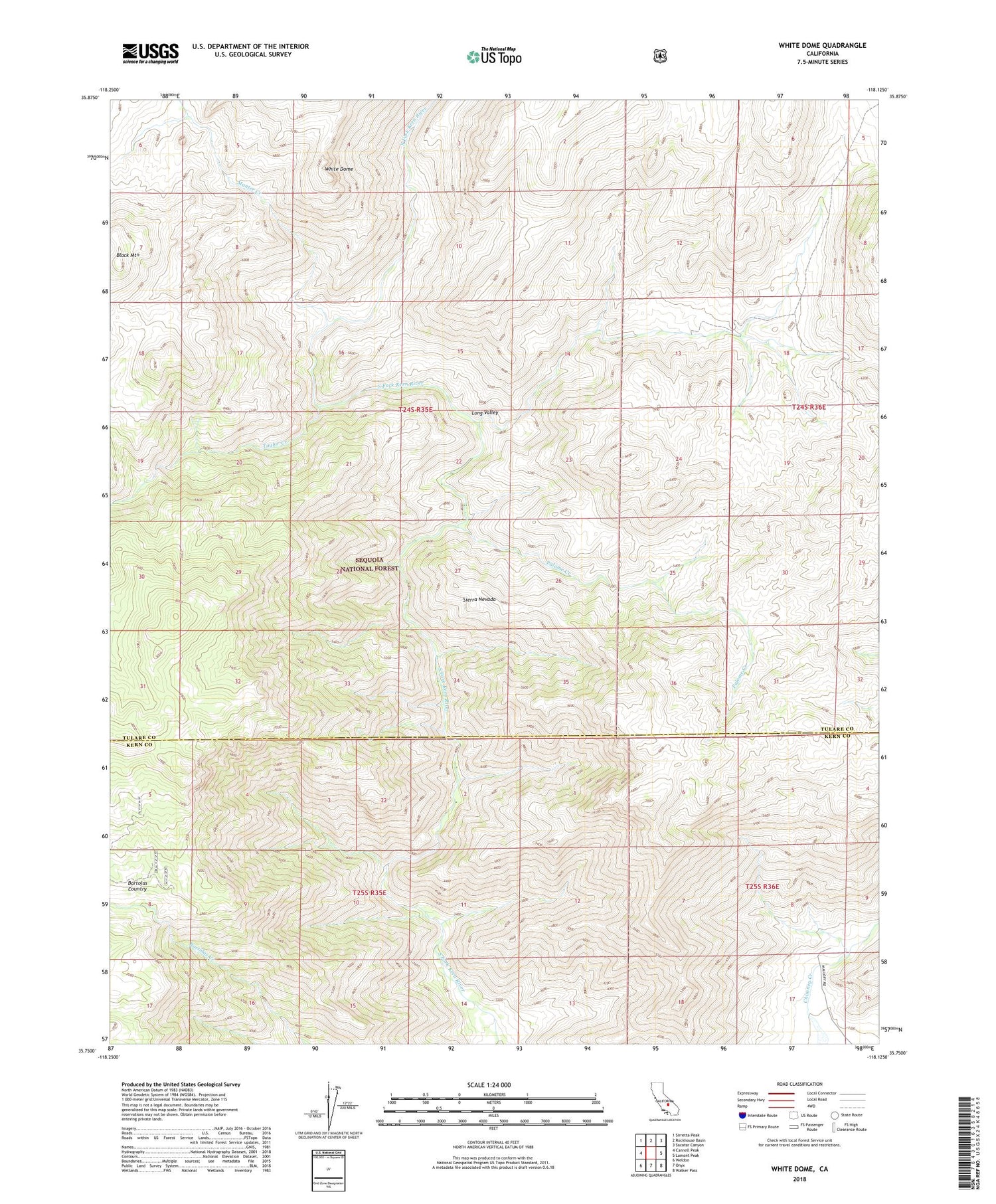 White Dome California US Topo Map Image