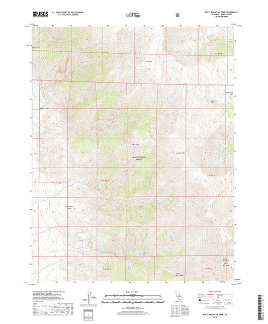 White Mountain Peak California US Topo Map Image