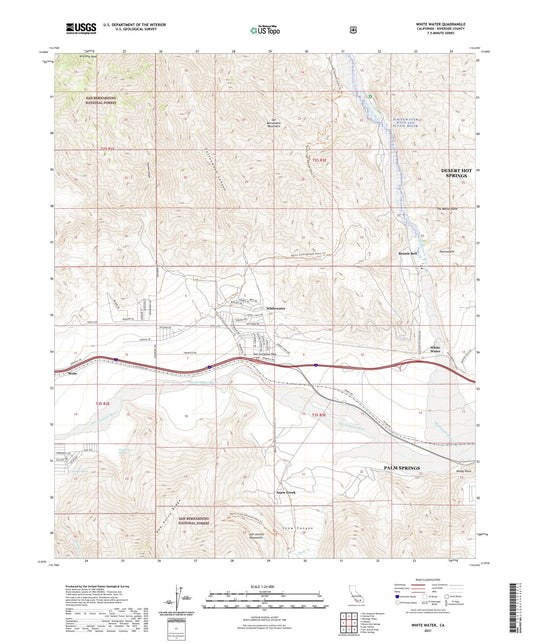 White Water California US Topo Map Image