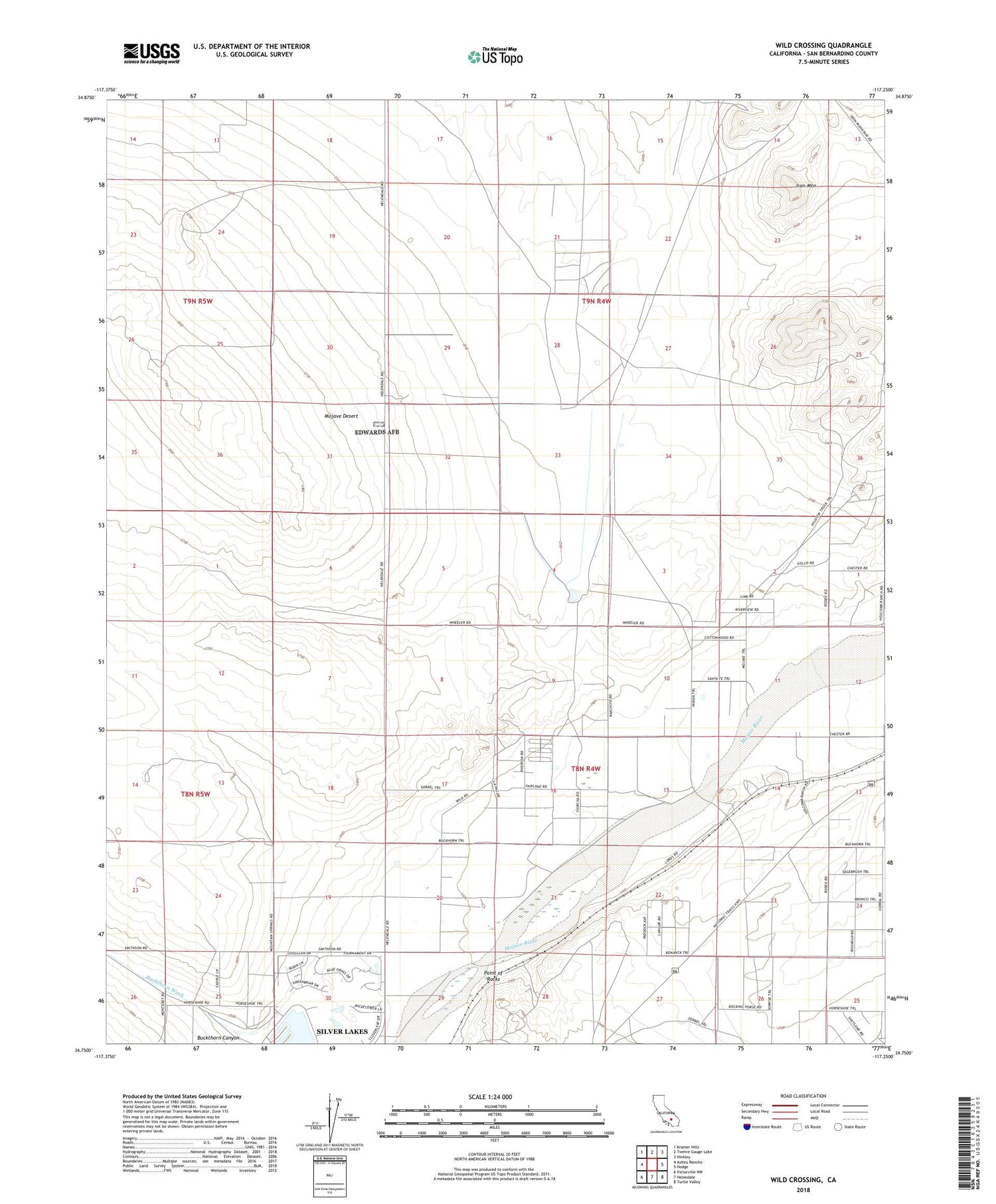 Wild Crossing California US Topo Map Image