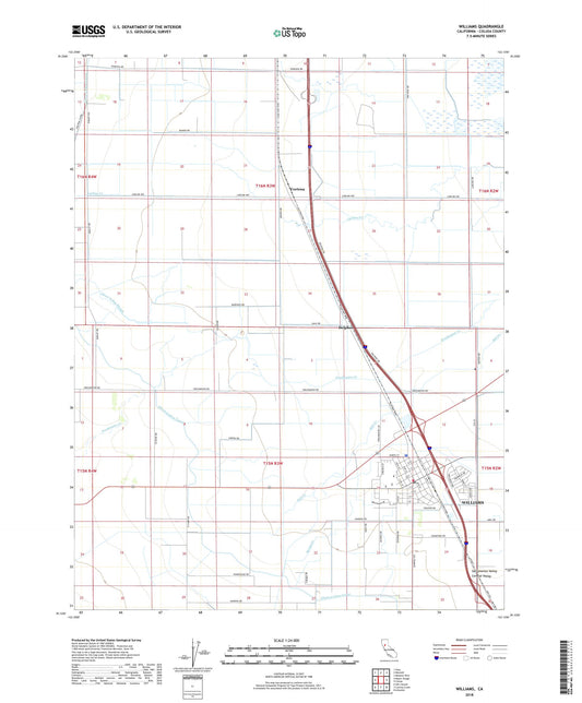 Williams California US Topo Map Image