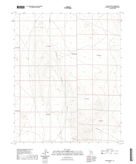 Williams Well California US Topo Map Image