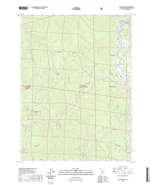 Willow Creek California US Topo Map Image