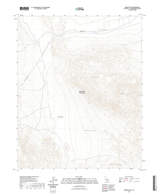 Wingate Pass California US Topo Map Image