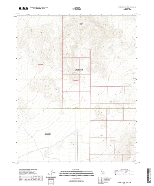 Wingate Wash West California US Topo Map Image