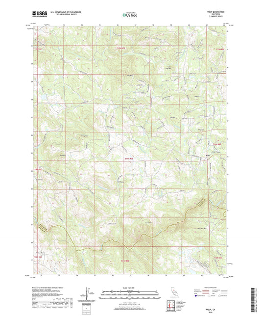 Wolf California US Topo Map Image