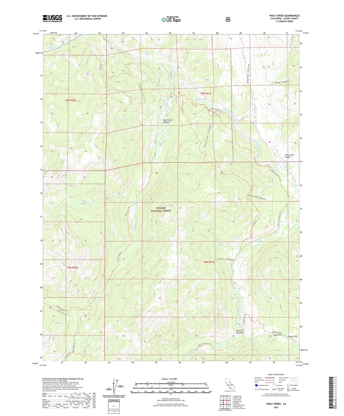 Wolf Creek California US Topo Map Image