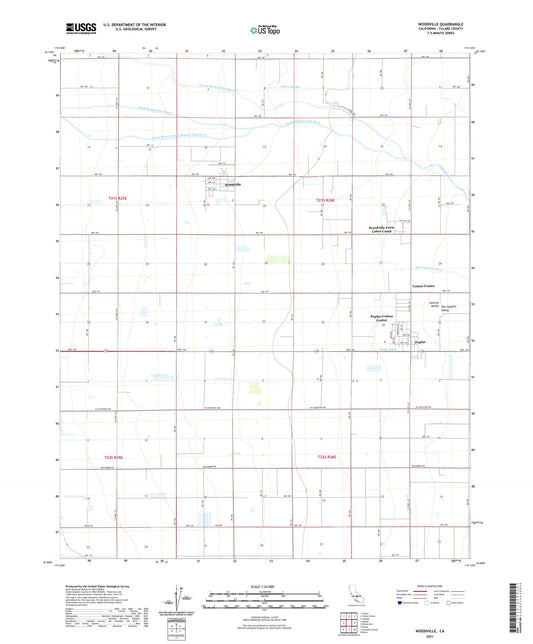 Woodville California US Topo Map Image