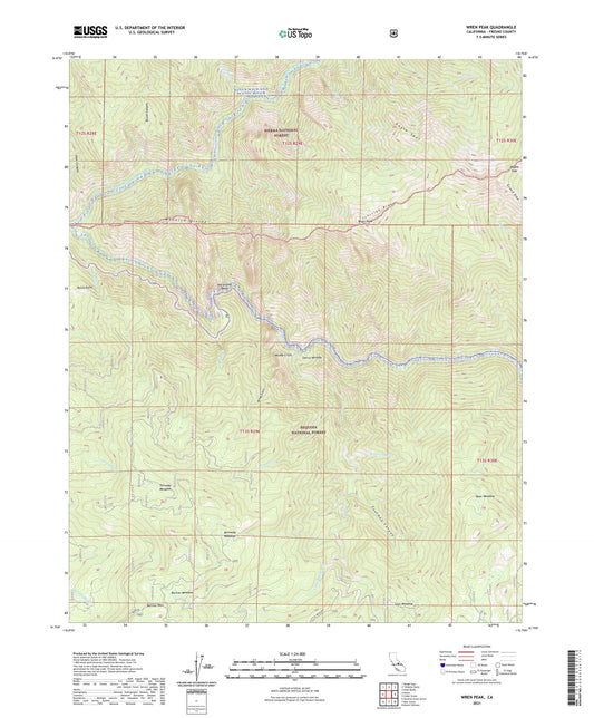 Wren Peak California US Topo Map Image