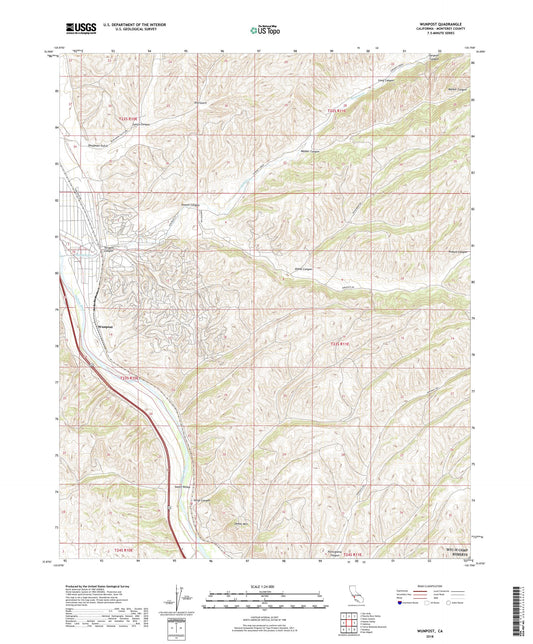 Wunpost California US Topo Map Image