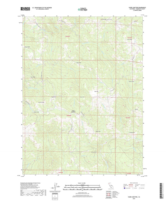 Yager Junction California US Topo Map Image