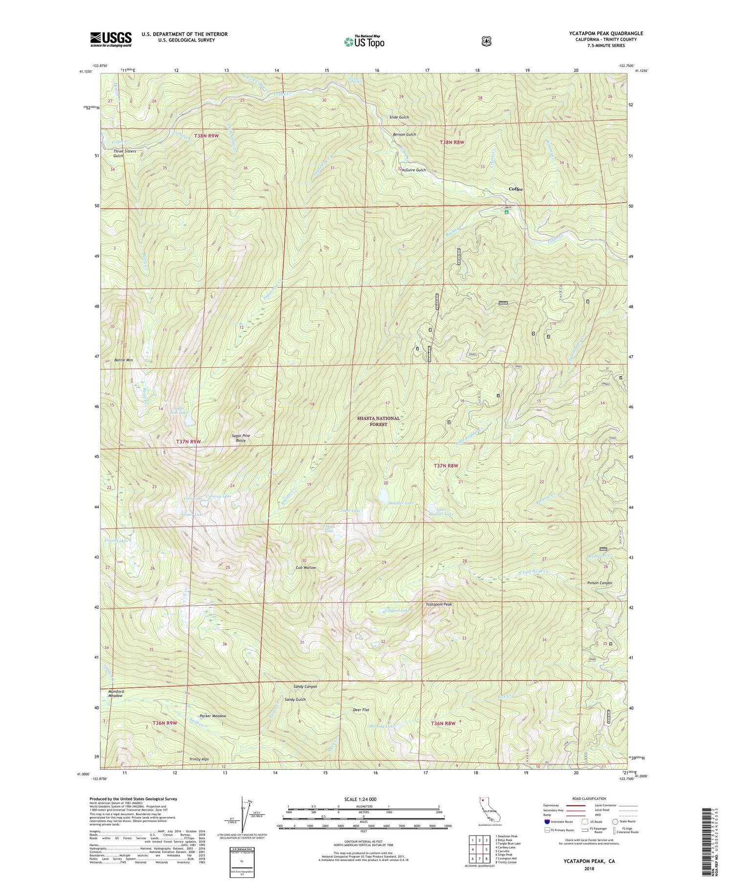 Ycatapom Peak California US Topo Map Image