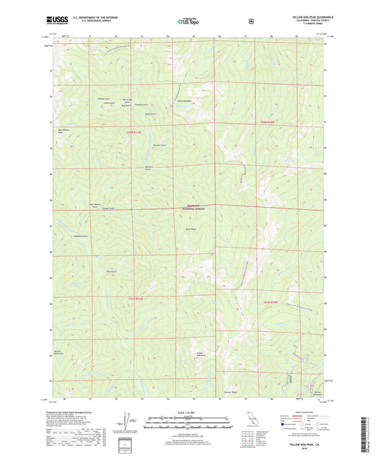 Yellow Dog Peak California US Topo Map Image