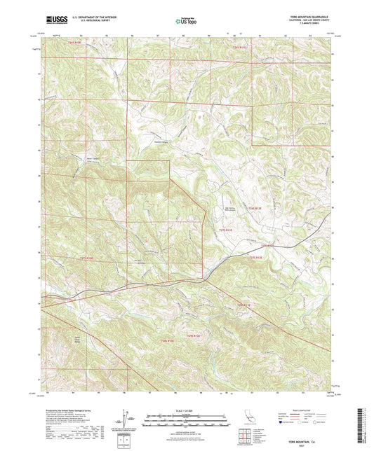 York Mountain California US Topo Map Image