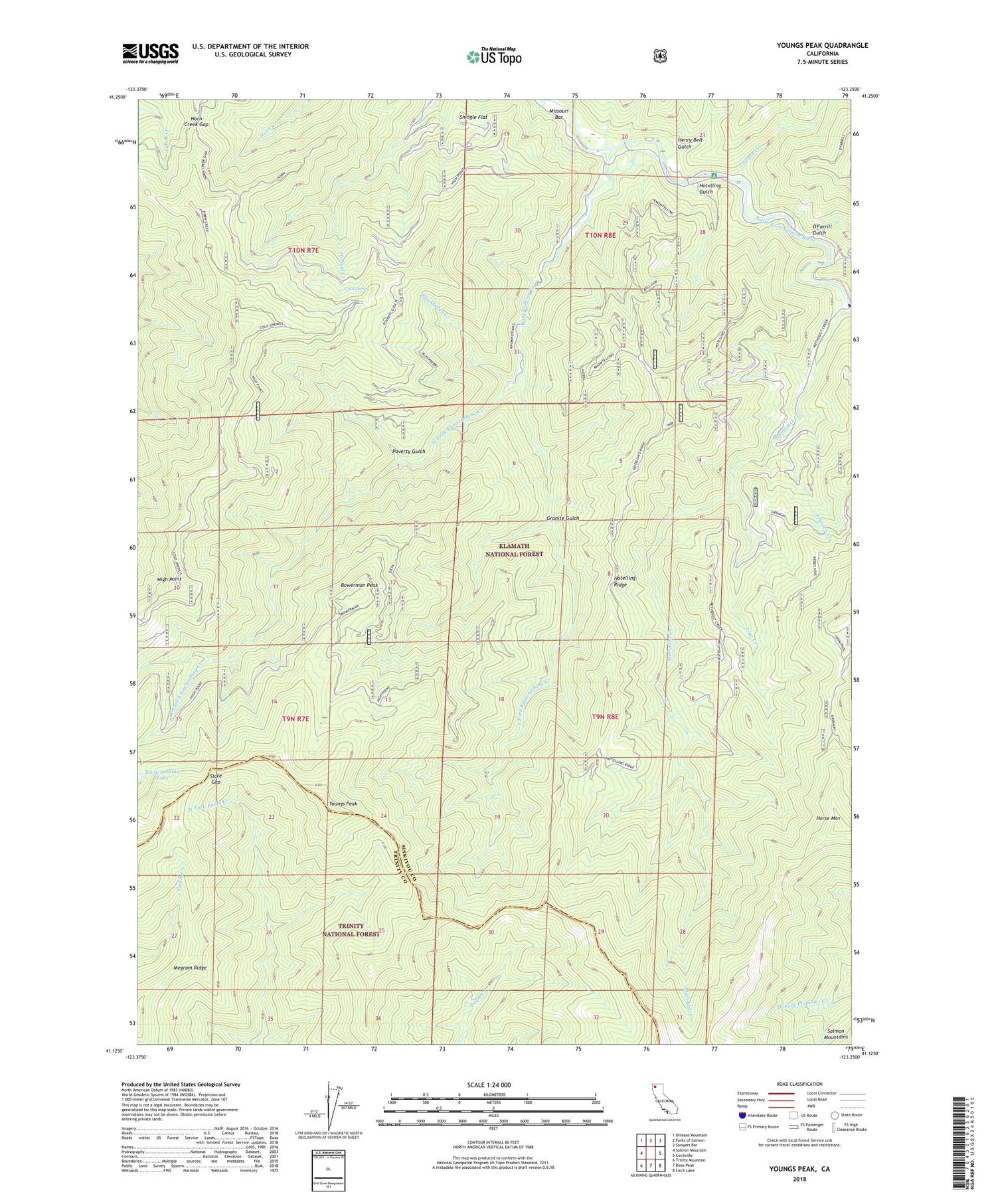 Youngs Peak California US Topo Map Image