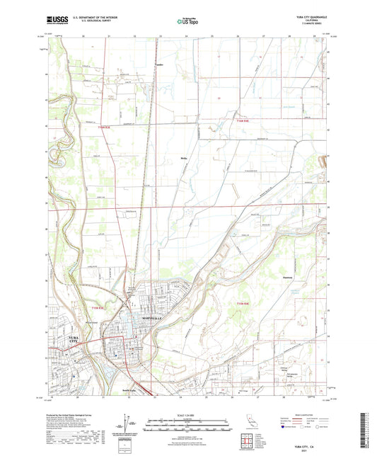 Yuba City California US Topo Map Image