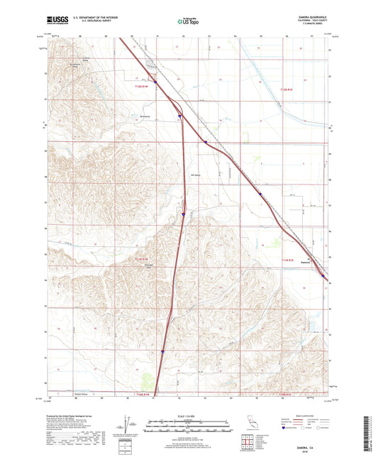 Zamora California US Topo Map Image