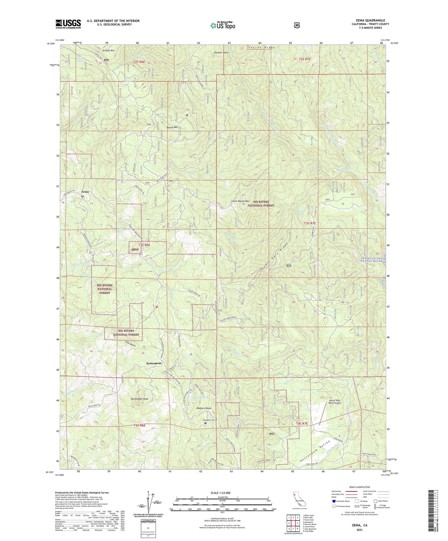 Zenia California US Topo Map Image