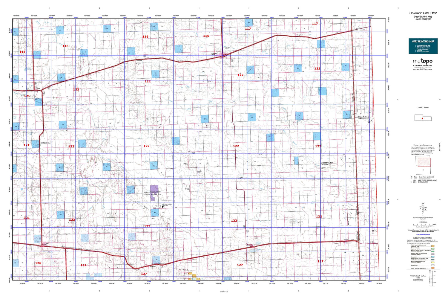 Colorado GMU 122 Map Image