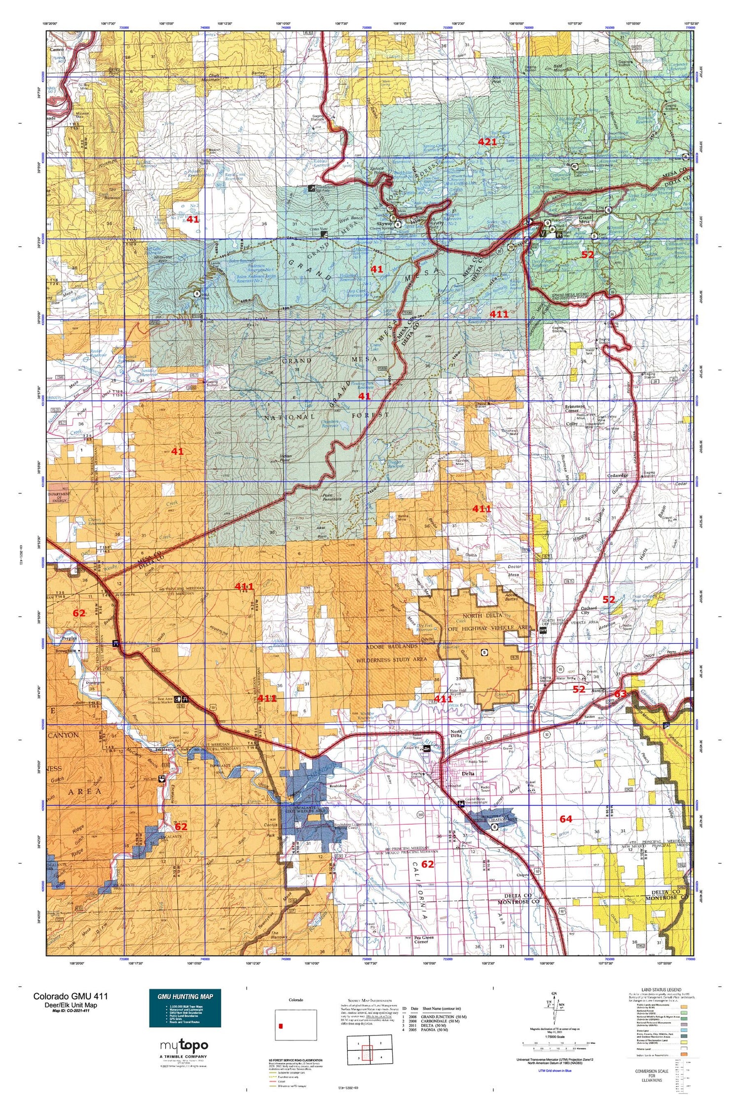 Colorado GMU 411 Map Image