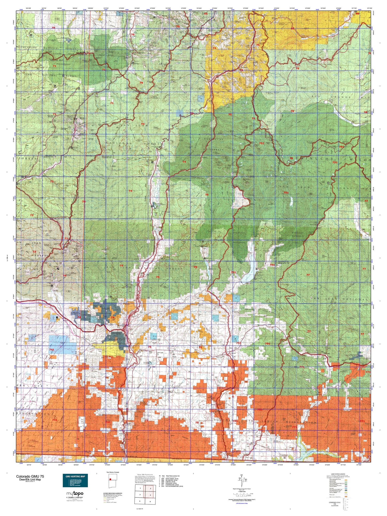 Colorado GMU 75 Map Image