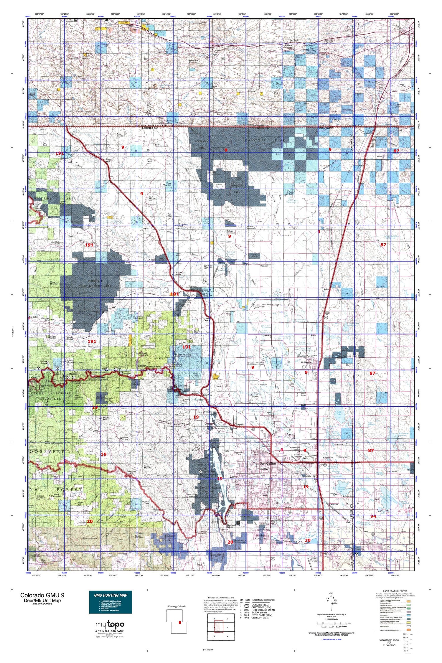 Colorado GMU 9 Map Image