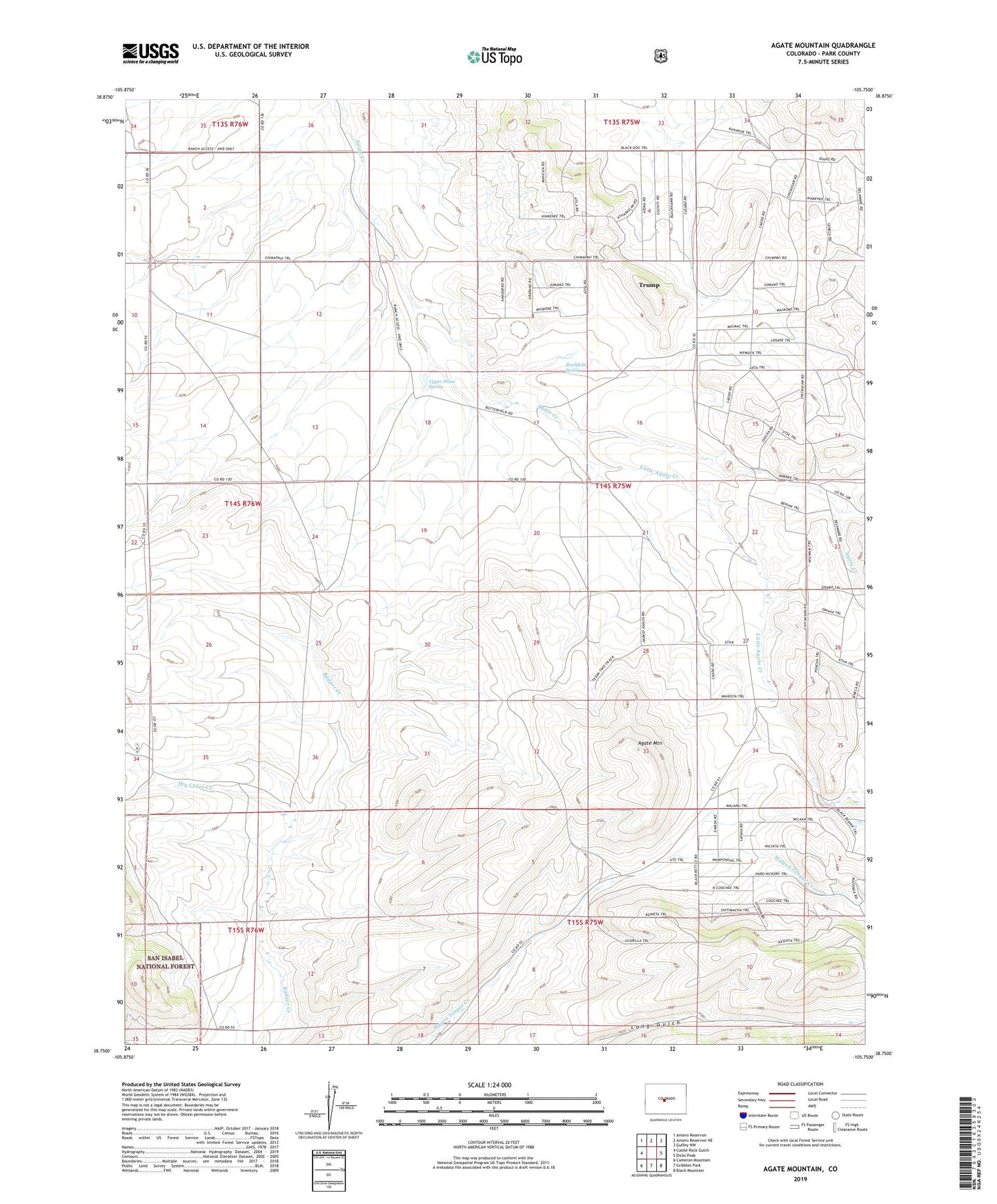 Agate Mountain Colorado US Topo Map Image