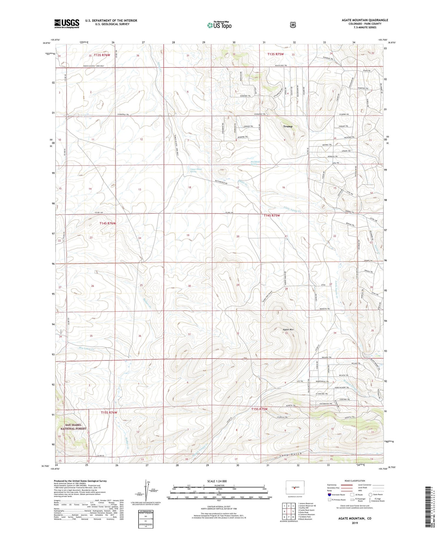Agate Mountain Colorado US Topo Map Image