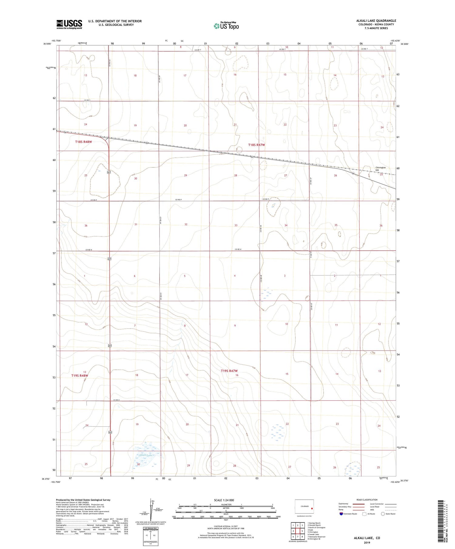 Alkali Lake Colorado US Topo Map Image