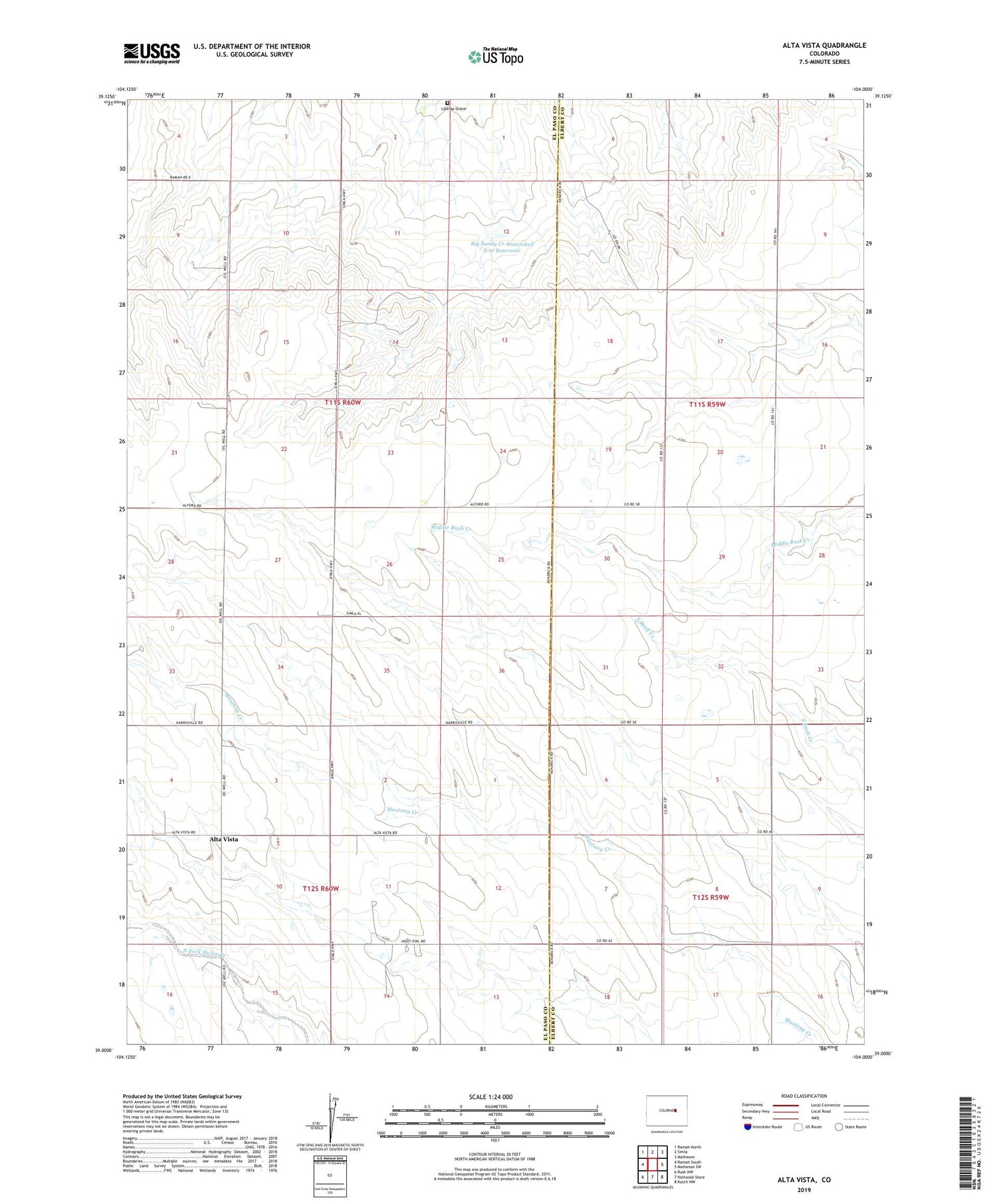 Alta Vista Colorado US Topo Map Image