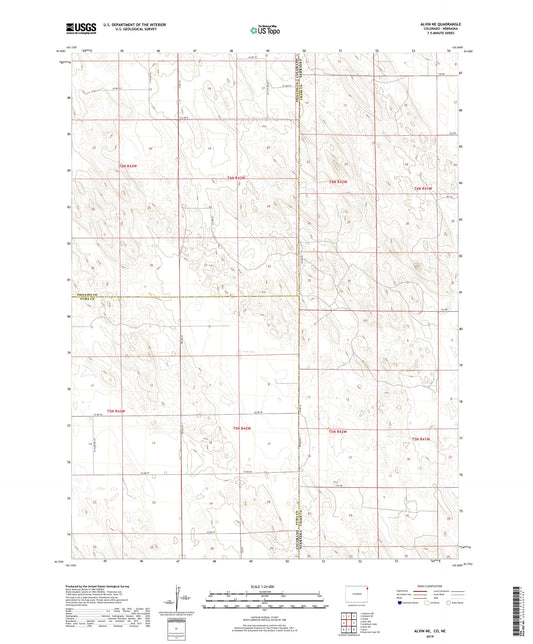 Alvin NE Colorado US Topo Map Image