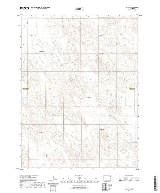 Alvin NW Colorado US Topo Map Image
